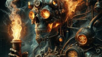 ai generated, robot, skull