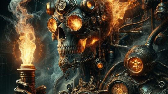 ai generated, robot, skull