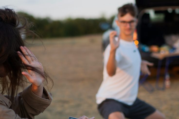 Couple fooling around